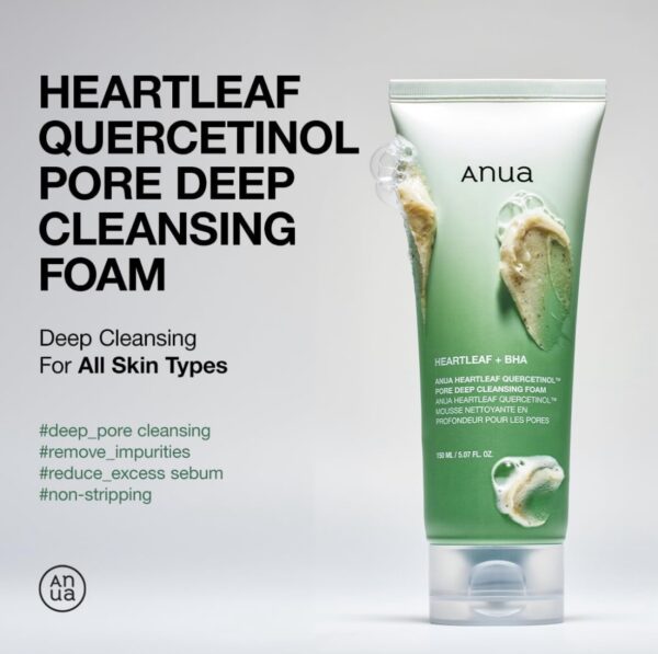Anua heartleaf quercetinol pore deep mousse nettoyante