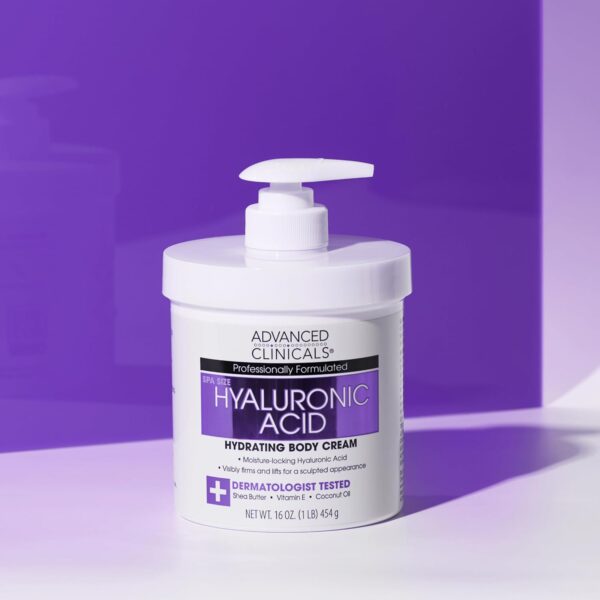 Advanced Clinicals Hyaluronic Acid Body Lotion & Face Moisturizer avec Vitamine E