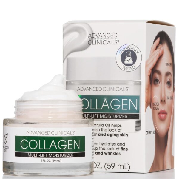 Advanced Clinicals Collagen Cream – Hydratation & Fermeté pour une Peau Rajeunie ✨💧