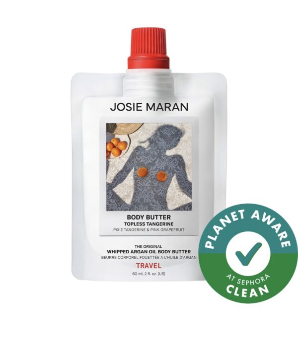 Josie Maran Mini Topless Tangerine – Beurre Corps Raffermissant à l’Huile d’Argan Fouettée mini