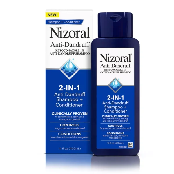 Nizoral – Shampooing 2-en-1 Antipelliculaire avec Après-Shampooing (414 ml)